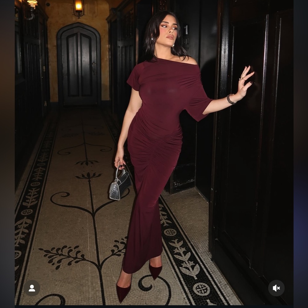 KHY x Atlein Asymmetrical Ruched Dress